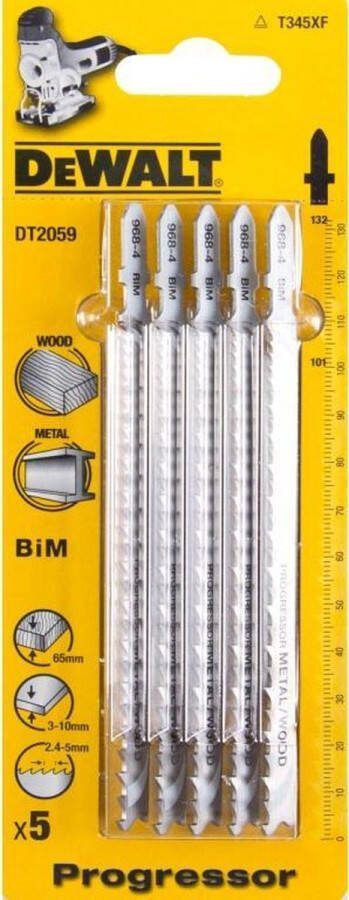 DeWalt DT2059 BiM Decoupeerzaagblad Progressor 2.4-5mm tandafstand Hout Metaal (5st)