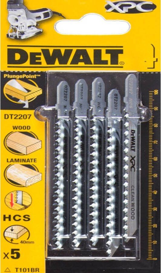 DeWalt DT2207 HCS Decoupeerzaagblad XPC Clean 2.5mm tandafstand Hout Laminaat (5st)