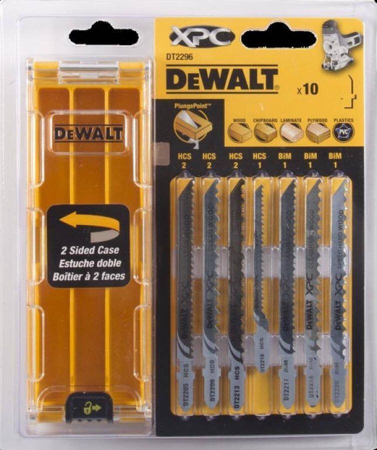 DeWalt DT2296 10 delig Decoupeerzaagblad set XPC in cassette Hout Kunststof Laminaat