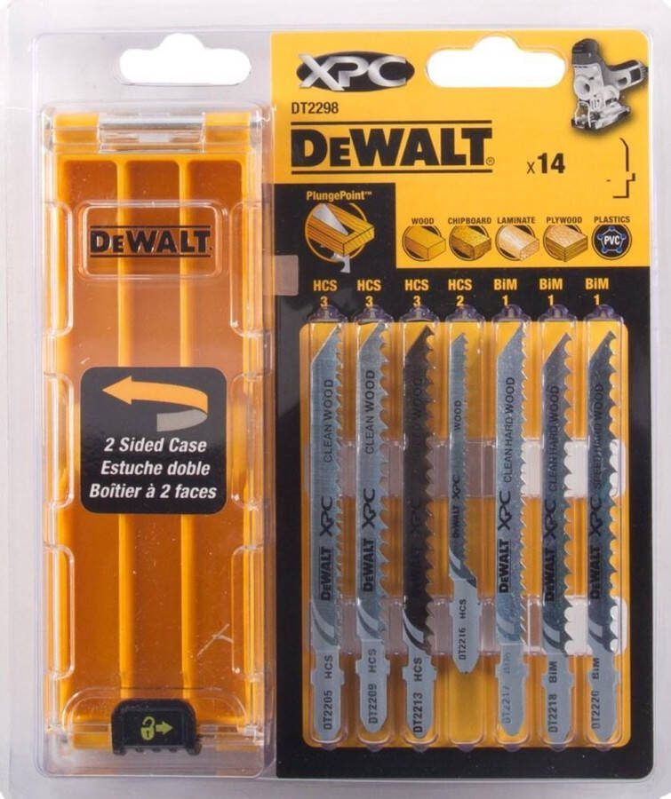 DeWalt DT2298 14 delig Decoupeerzaagblad set XPC in cassette Hout Kunststof Laminaat