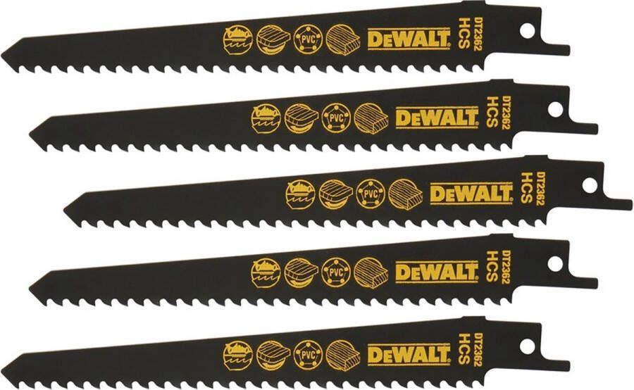 Dewalt Reciprozaagblad Dt2362-qz Hout Kunstof Hcs 5 Stuks