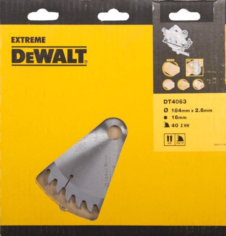 DeWalt DT4063 Cirkelzaagblad Extreme 184x1.4x16mm 40T
