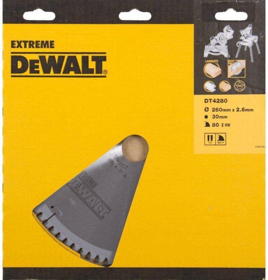 DeWalt DT4280 Extreme Cirkelzaagblad 260 x 30 x 80T Hout
