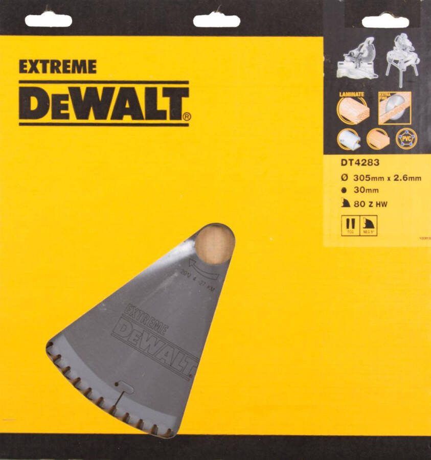 DeWalt DT4283 Extreme Cirkelzaagblad 305 x 30 x 80T Hout Laminaat Aluminium