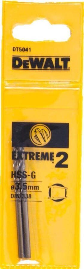 DeWalt DT5041 HSS-G metaalboor EXTREME 2™ 3.5x70mm VE=2