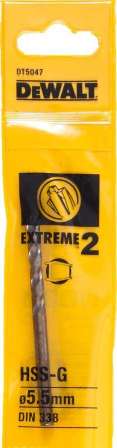 DeWalt DT5047 HSS-G metaalboor EXTREME 2™ 5.5x93mm