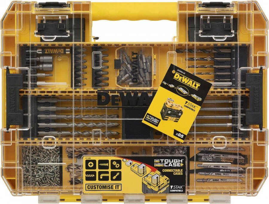 DeWalt Accessoires DT70763-QZ | 85-delige set speedboren metaalboren SDS+ beton bits torx TOUGH CASE