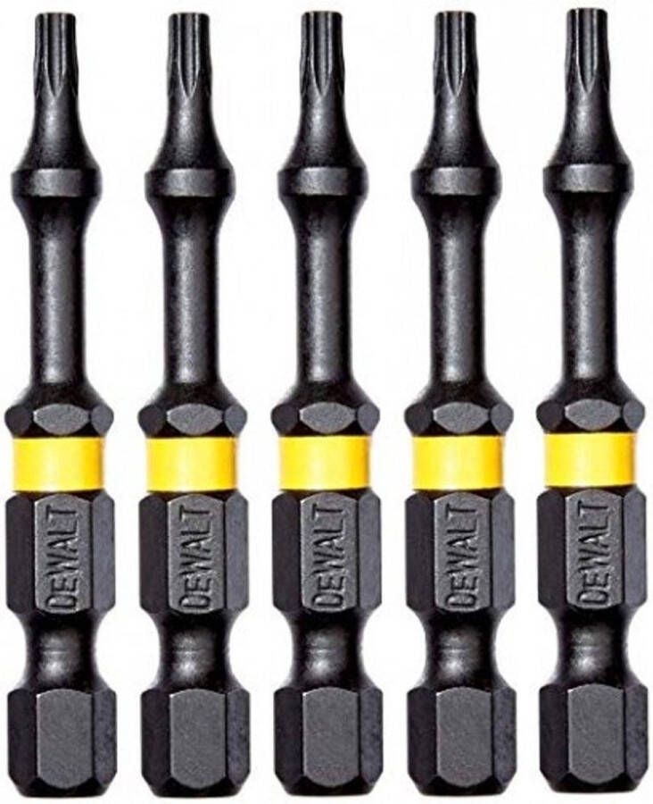 Dewalt Extreme Impact Torsion Schroefbits Dt7393t-qz 57mm T10 5 Stuks