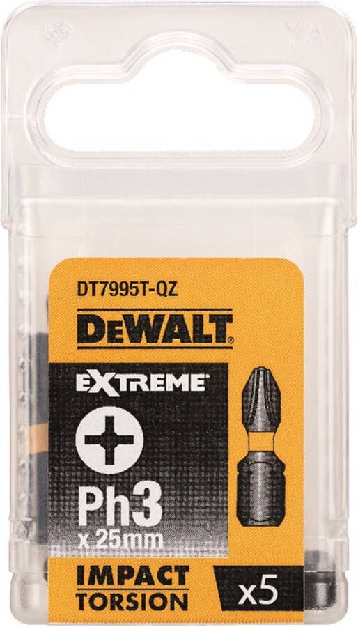 Dewalt Extreme Impact Torsion Schroefbits Dt7995t-qz 25mm Ph3 5 Stuks