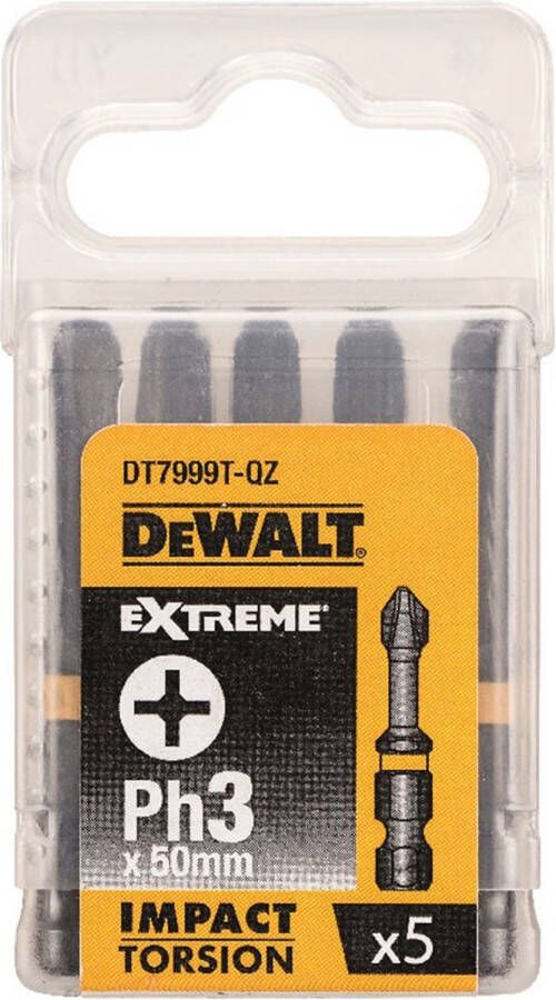 Dewalt Extreme Impact Torsion Schroefbits Dt7999t-qz 57mm Ph3 5 Stuks