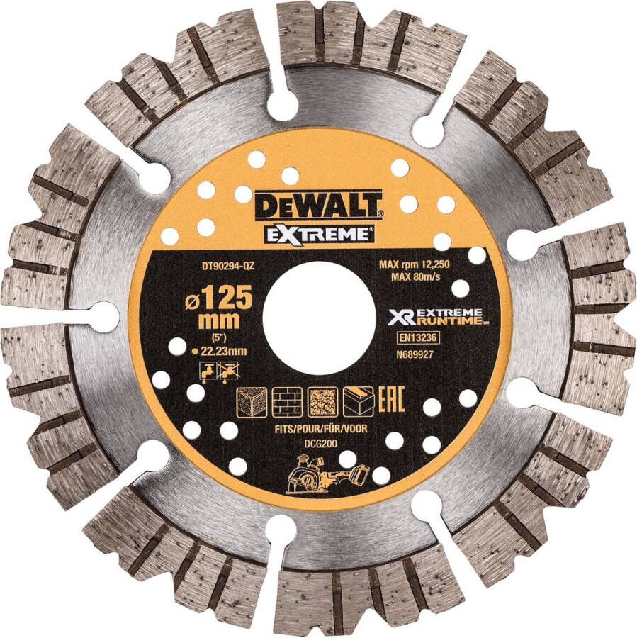 Dewalt Extreme Diamantblad Dt90294-qz Voor Sleuvenfrees Ø125mm