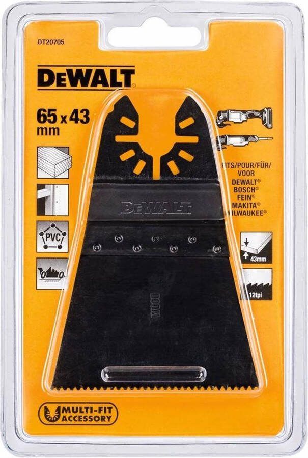 DeWalt Multitool Zaagblad HCS tbv Snel Zagen Hout 66x43mm VE=1