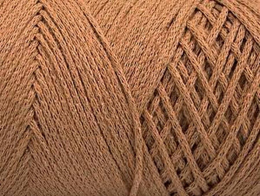 DEWOLWINKEL.NL Café latte kleur katoen garen 100% kopen macrame koord haken op pendikte 5mm haakgaren katoendraad bol 250gram met looplengte 300 meter