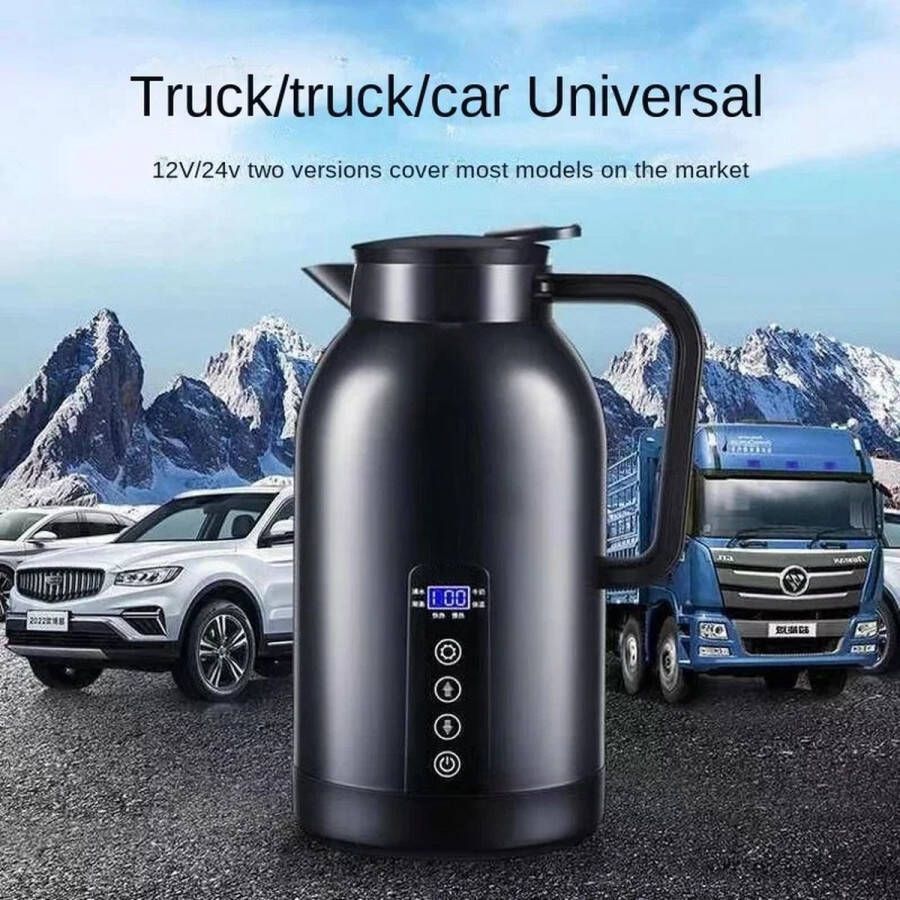 Deze informatie volgt later Amalee draagbare auto waterkoker 304 RVS 1300 ML 12 24 V 100 graden