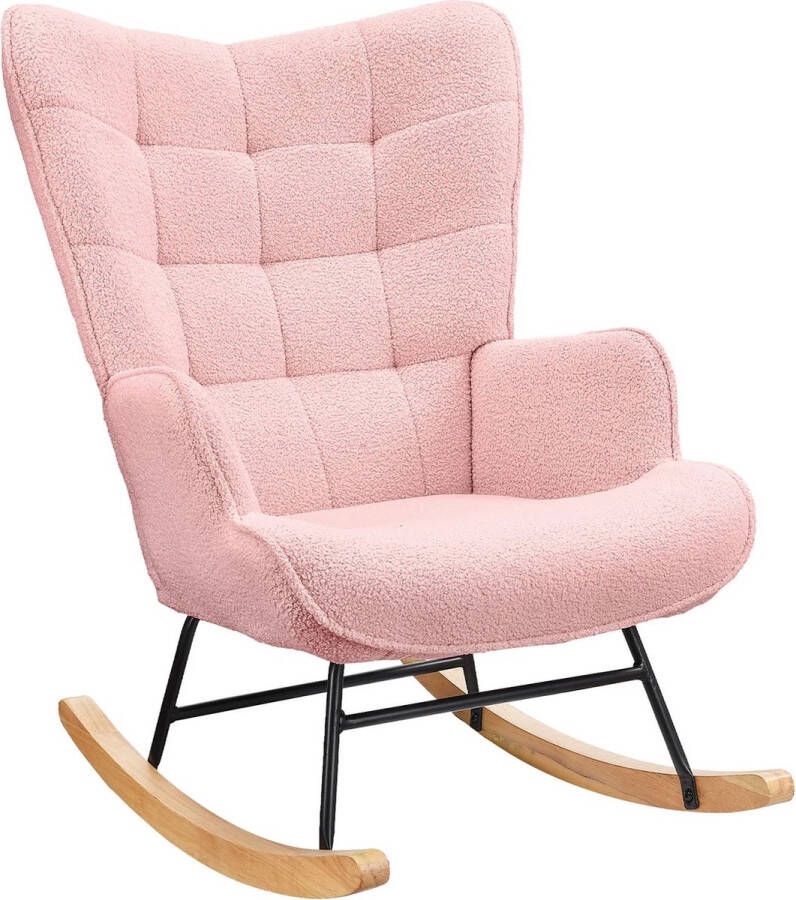 Deze informatie volgt later. Amalee Schommelstoel Roze Met hoge rugleuning Met armleuning Voor woonkamer Babykamer Slaapkamer