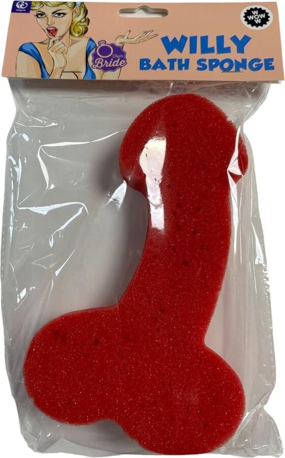 D+F Badspons penis 26cm Rood