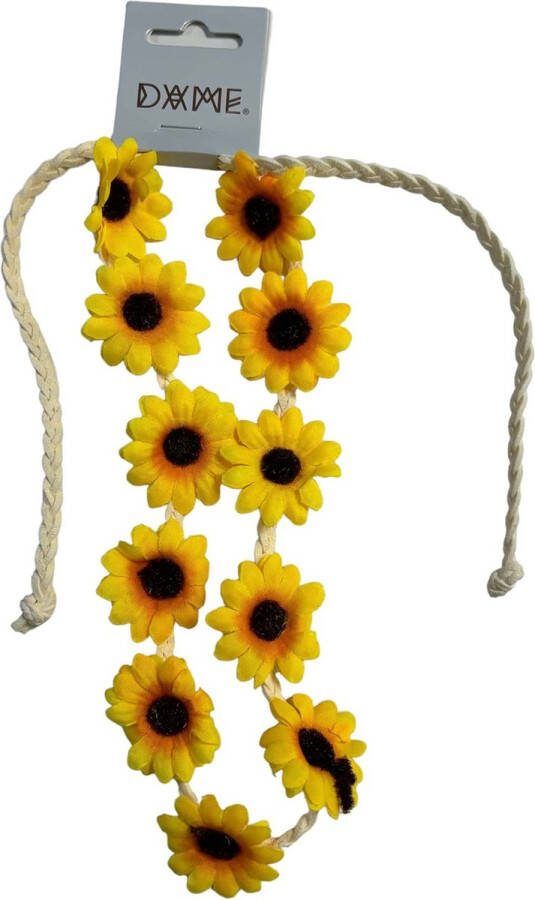 D+F Hippie haarband met zonnebloemen