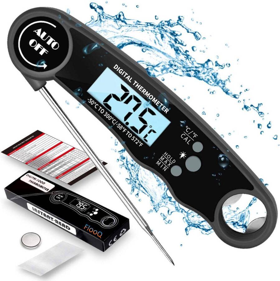 DH-Store.nl Keuken Thermometer Digitale Thermometer Vleesthermometer BBQ Thermometer Automatisch Waterdicht Ingebouwde flesopener