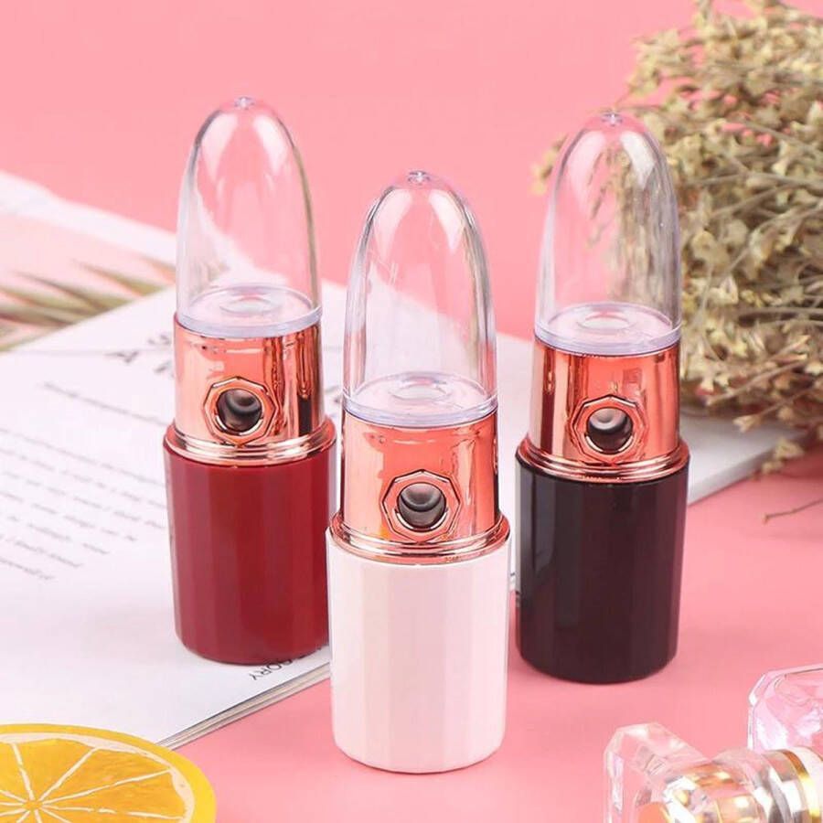 DHHM Face Steamer Lipstick Gezichtsbevochtiger Draagbaar Oplaadbaar Luchtbevochtiger Wit