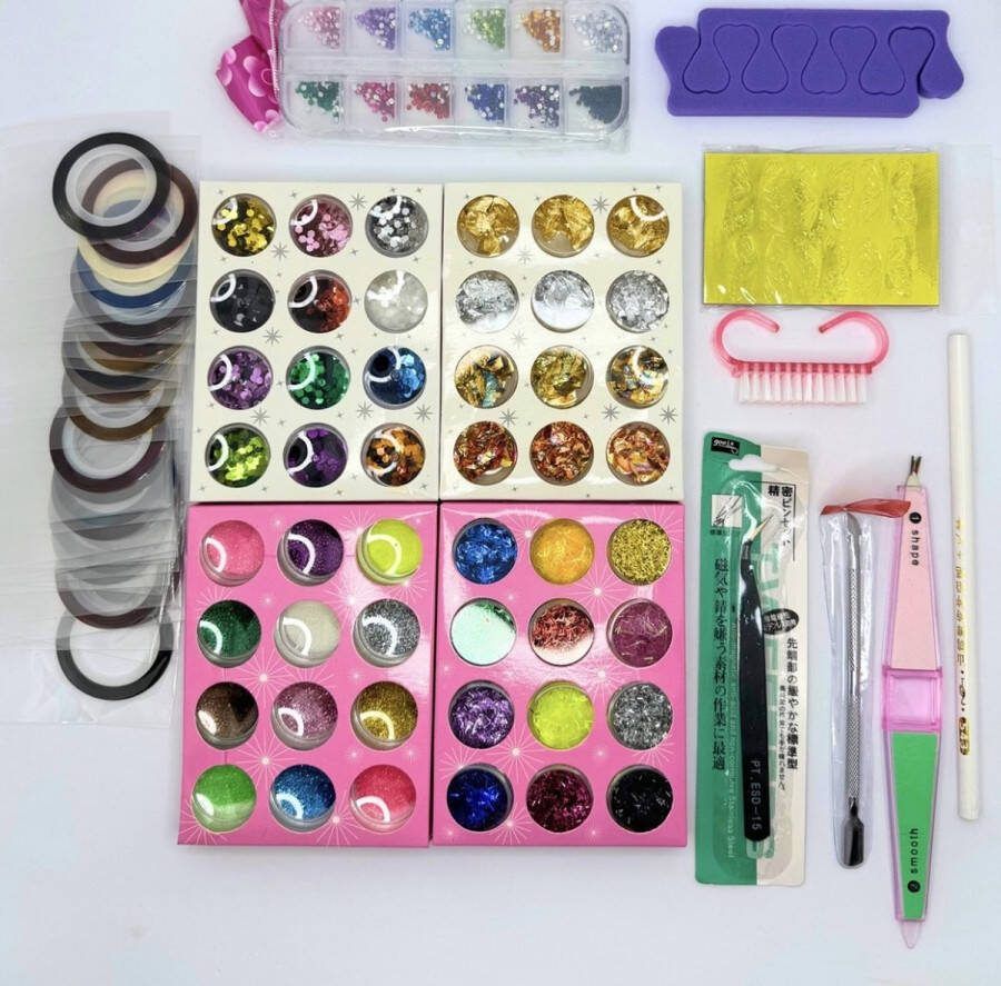 DHK Solutions Acryl Nagels Starterspakket XL 57 Delig Acryl poeder Acryl Nagels Acryl penselen acryl liquid acryl vloeistof acryl nagels starter kit Acryl nagels poeder Nail art pakket