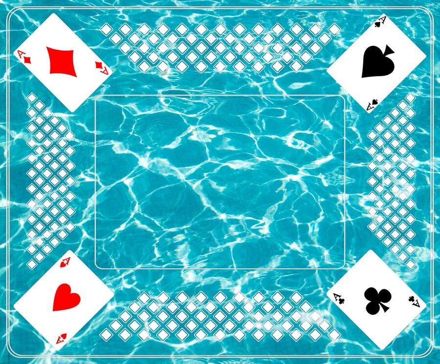 Di-Jet Premium Kaartmat (58x70cm) AQUA Kaartkleed- Kaart Tapijt Ideaal voor Gezellige Kaartspellen met Vrienden en Familie Gedrukt op Vilt met Antislip Latex Onderlaag Duurzaam en Hoogwaardig!