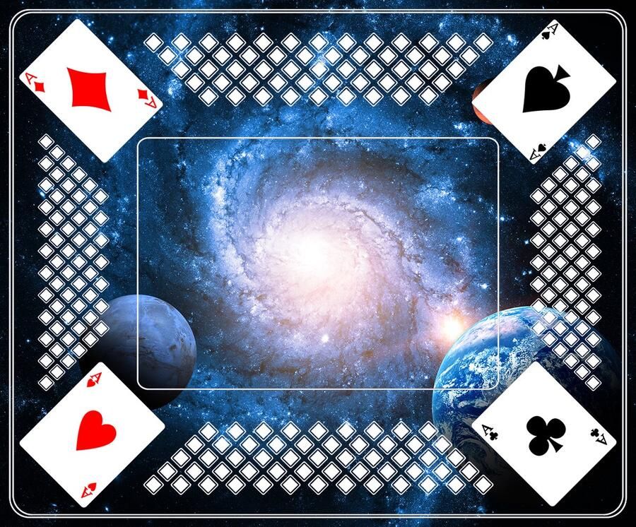 Di-Jet Premium Kaartmat (58x70cm) GALAXY Kaartkleed- Kaart Tapijt Ideaal voor Gezellige Kaartspellen met Vrienden en Familie Gedrukt op Vilt met Antislip Latex Onderlaag Duurzaam en Hoogwaardig!