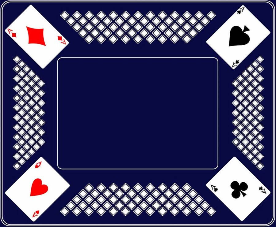 Di-Jet Premium Kaartmat (58x70cm) CASSIC BLAUW Kaartkleed- Kaart Tapijt Ideaal voor Gezellige Kaartspellen met Vrienden en Familie Gedrukt op Vilt met Antislip Latex Onderlaag Duurzaam en Hoogwaardig!