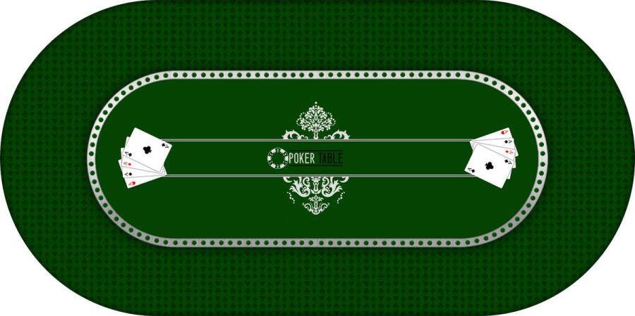 Di-Jet Premium Pokermat (75x150cm) GROEN Kaartkleed- Kaart Tapijt Poker- Ideaal voor Gezellige Kaartspellen met Vrienden en Familie Gedrukt op Vilt met Antislip Latex Onderlaag Duurzaam en Hoogwaardig!