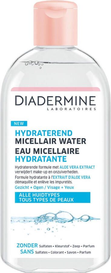 Diadermine Micellair Water Hydraterend Voor droge en gevoelige huid Met Aloe Vera Extracten 5 x 400 ml