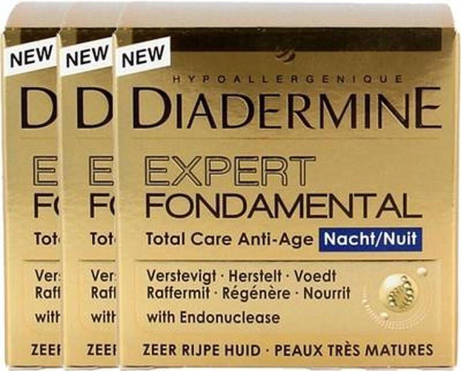 Diadermine Nachtcrème Expert Fondamental 3 x 50 ml