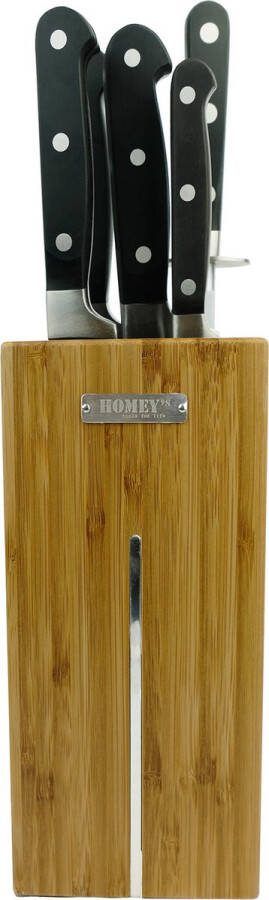 Diamant Sabatier Homey's Bamboe Messenblok + 5-delig Cooking Classic Messenset