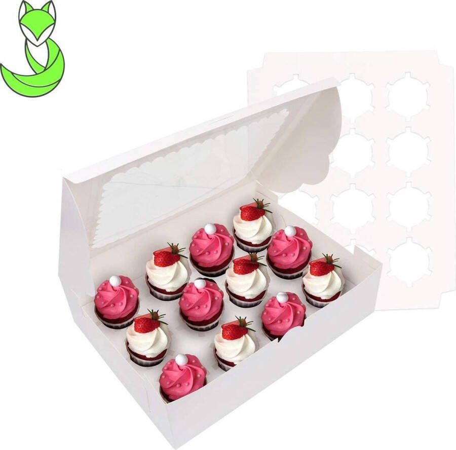 Diamond Bakery Taartdozen Cupcake Doos 12 cupcakes Wit Bakkerij Dozen