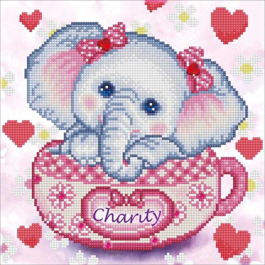 DIAMOND DOTZ DIAMOND DOTZ Charity Elephant Diamond Painting 7.756 Dotz 30x30 cm