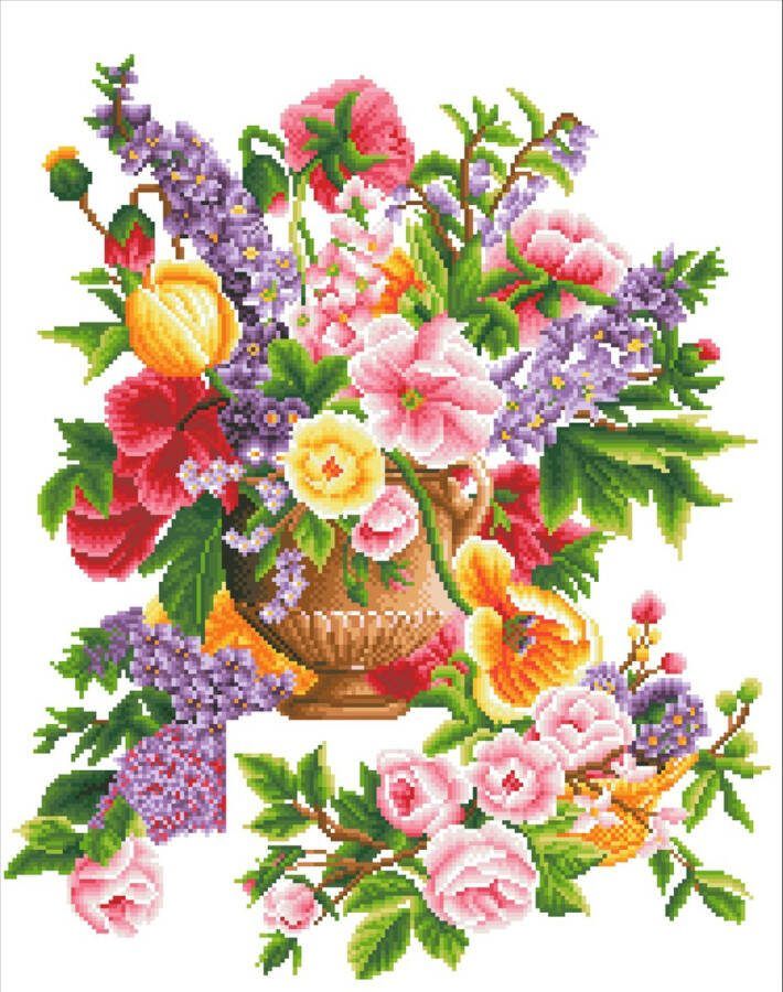DIAMOND DOTZ DIAMOND DOTZ DD12.019 Originele 5D Diamond Painting Set Bouquet Ancien Knutselpakket met 25.289 Ronde Steentjes Dotz voor Volwassenen Hobbypakket ca. 67 x 53 cm voor Kinderen Vanaf 8 Jaar