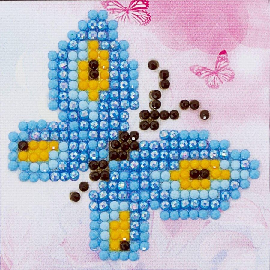 DIAMOND DOTZ DIAMOND DOTZ DDS.002 Originele 5D Diamond Painting Set Butterfly Sparkle Knutselpakket met 295 Ronde Steentjes Dotz voor Volwassenen Hobbypakket ca. 7 x 7 cm voor Kinderen Vanaf 8 Jaar