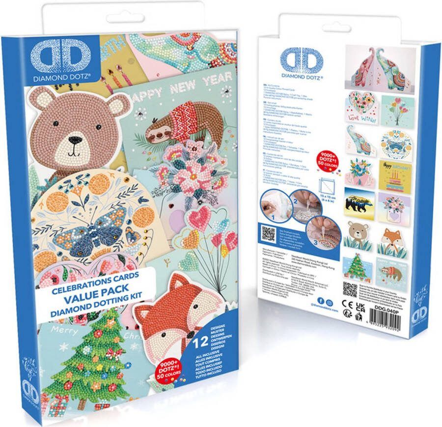 DIAMOND DOTZ DIAMOND DOTZ GREETING CARDS VARIETY VALUE PACK 12 CARDS NEEDLEART WORLD
