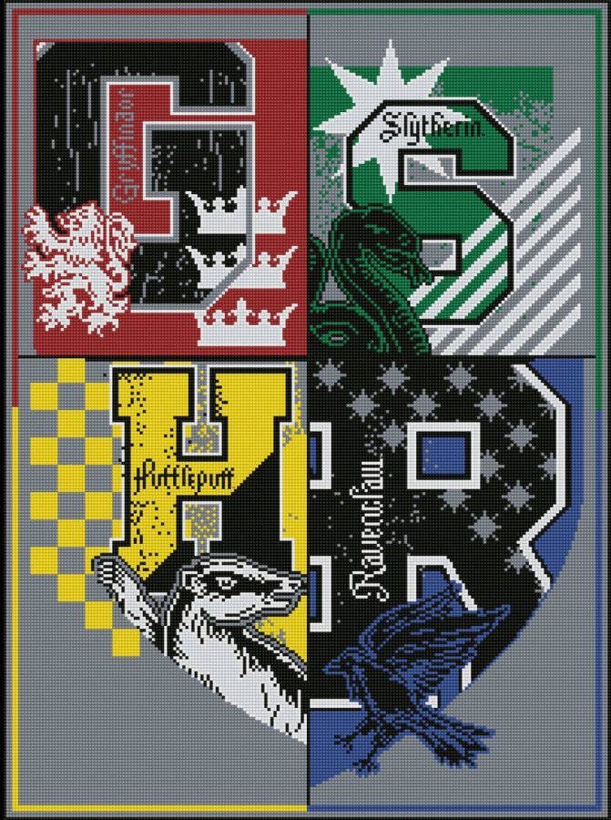 DIAMOND DOTZ DIAMOND DOTZ Harry Potter Houses Diamond Painting 77x57 cm