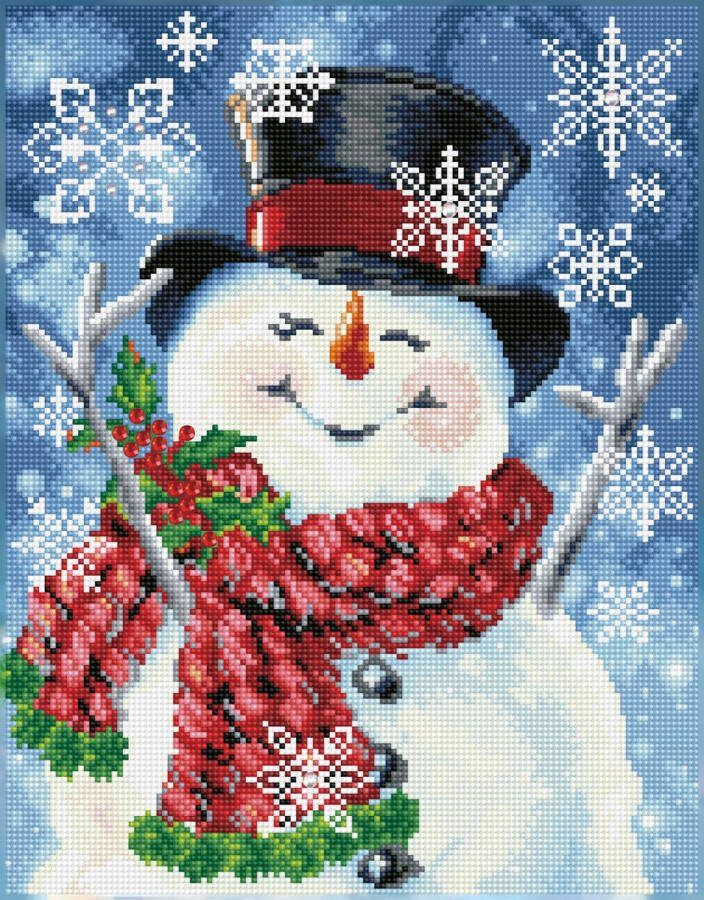 DIAMOND DOTZ DIAMOND DOTZ Joyfull Jolly snowman Diamond Painting 19.572 Dotz 45.5 x 35.5 cm