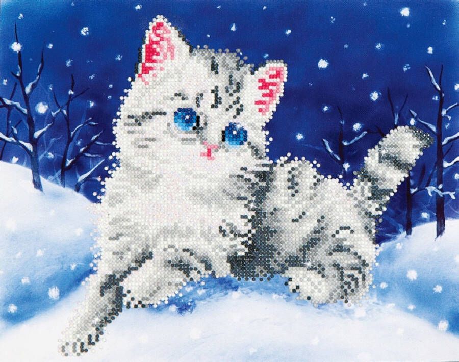 DIAMOND DOTZ DIAMOND DOTZ Kitten In The Snow Diamond Painting 4.345 Dotz 36x28 cm