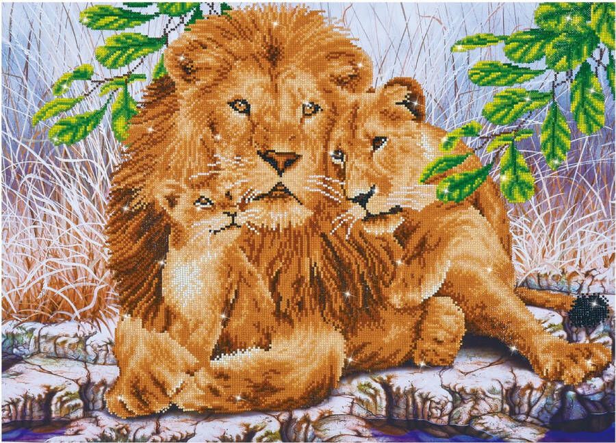 DIAMOND DOTZ DIAMOND DOTZ Lion Family Diamond Painting 30.236 Dotz 76x55 cm