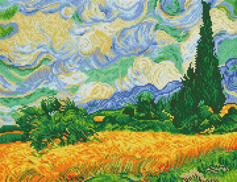 DIAMOND DOTZ DIAMOND DOTZ Wheat Fields Van Gogh Diamond Painting 24208 Dotz 51x39 cm
