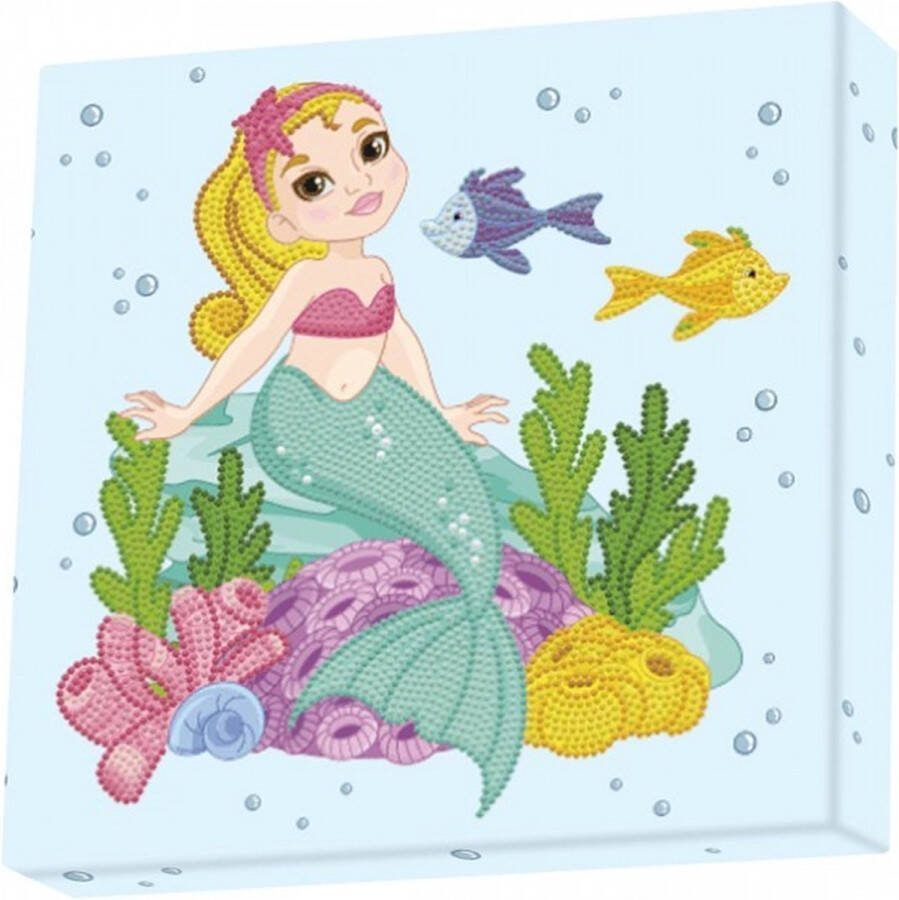 DIAMOND DOTZ Diamond Painting Hobby Pakket Diamond painting kinderen Dotz Box Zeemeermin 28x28cm Ronde steentjes Volledig pakket Diamond Dotz