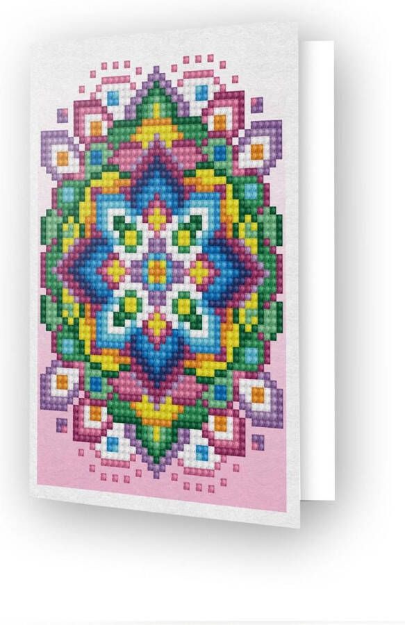 DIAMOND DOTZ Diamond painting kaarten DDG.024 Wenskaart roze mandala 12 6 x 17 7 cm