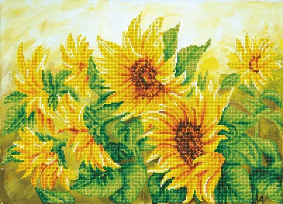 DIAMOND DOTZ Diamond painting volwassenen Bloemen Zonnebloemen 41 x 57cm Ronde steentjes Volledig pakket