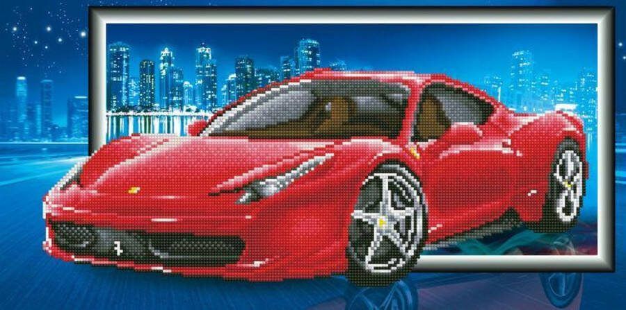 DIAMOND DOTZ Diamond painting volwassenen Rode ferrari 32 x 62cm Ronde steentjes Volledig pakket