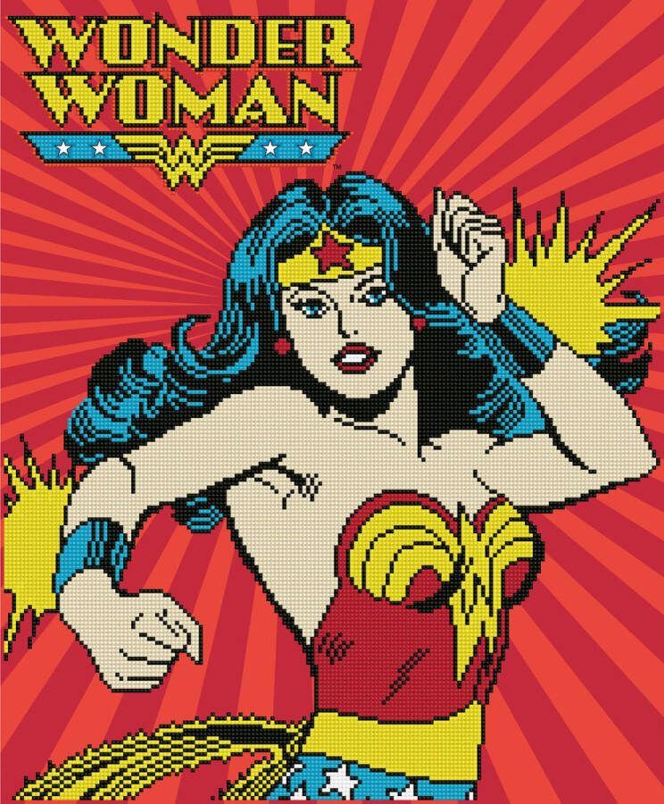 DIAMOND DOTZ Diamond Painting Volwassenen Ronde Steentjes Volledig Pakket Hobby CD234000210 Wonder woman 47 x 57cm