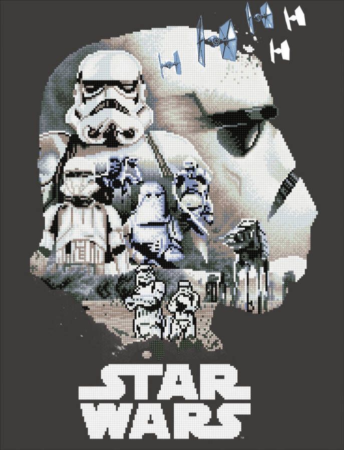 DIAMOND DOTZ Diamond Painting Volwassenen Ronde Steentjes Volledig Pakket Hobby CD730100210 Stormtrooper 52 x 68cm