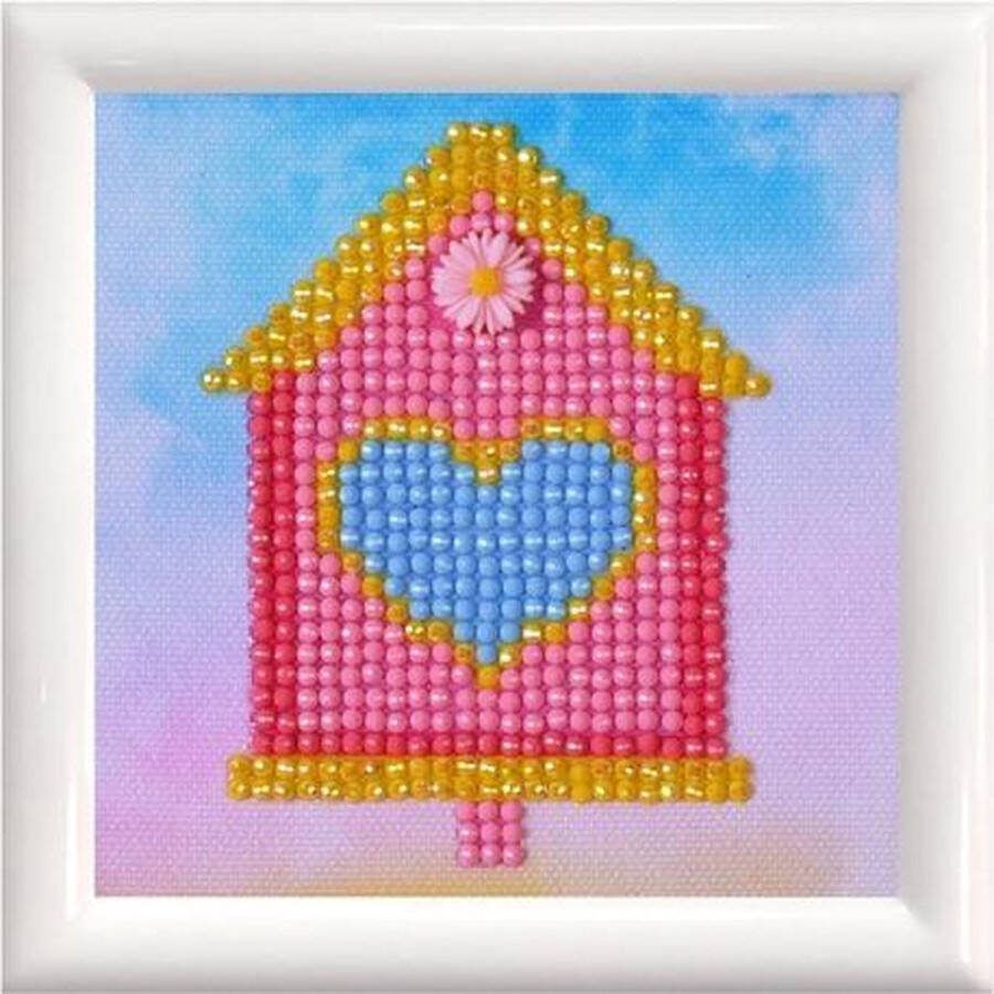 DIAMOND DOTZ Diamond Painting Volwassenen Ronde Steentjes Volledig Pakket Hobby DD1.002F Roze huisje met lijst