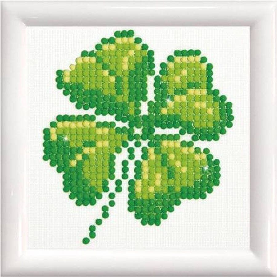 DIAMOND DOTZ Diamond Painting Volwassenen Ronde Steentjes Volledig Pakket Hobby DD1.017F Klavertje vier met lijst
