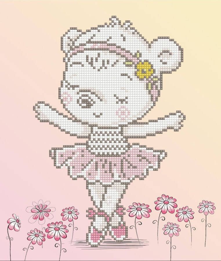 DIAMOND DOTZ Diamond Painting Volwassenen Ronde Steentjes Volledig Pakket Hobby DD5.057 Ballet beer 32 x 32cm